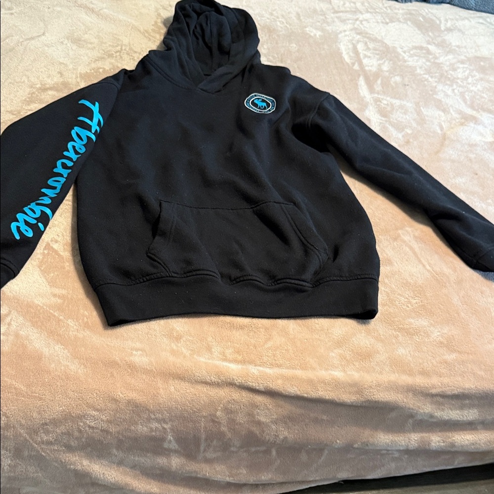Abercrombie Kids Black Hoodie with Blue Emblem